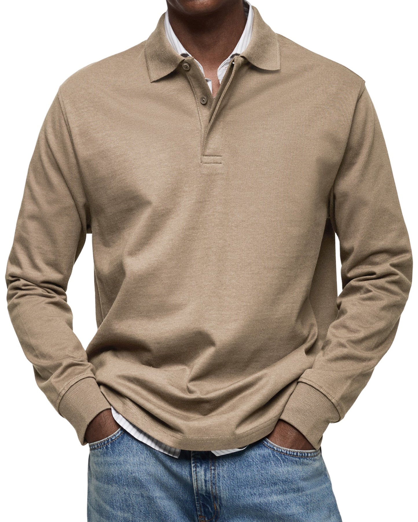 Men’s Casual Long Sleeve Polo