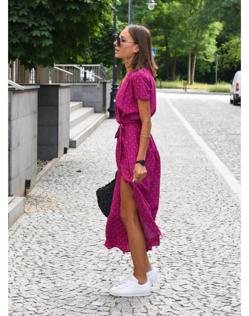 Floral Wrap Midi Dress