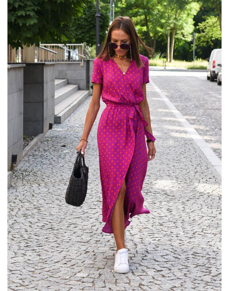 Floral Wrap Midi Dress