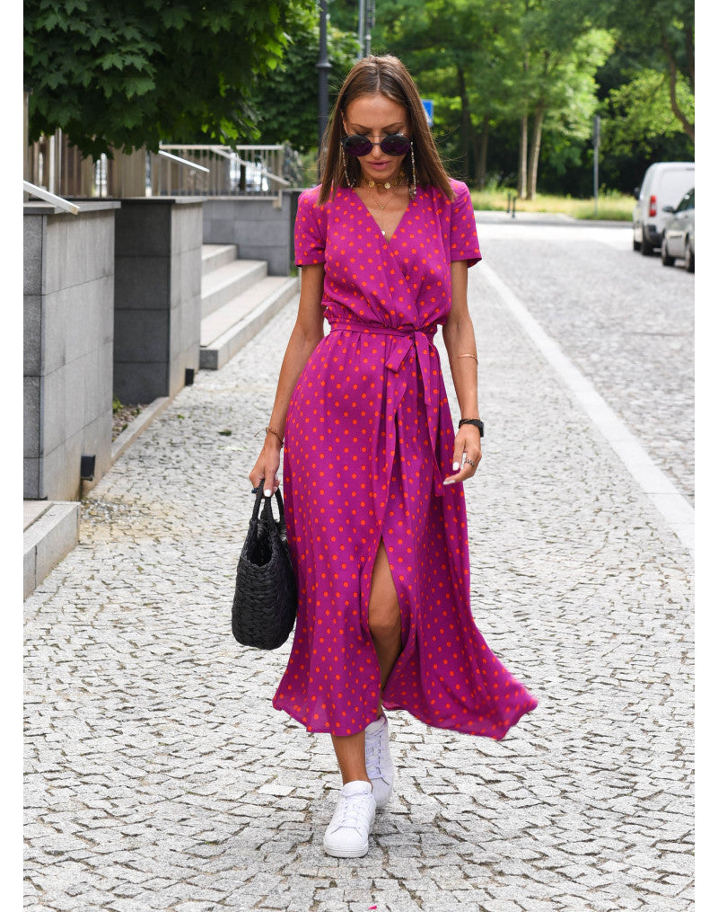 Floral Wrap Midi Dress