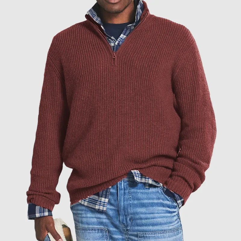 Structured Quarter-Zip Knit Jumper
