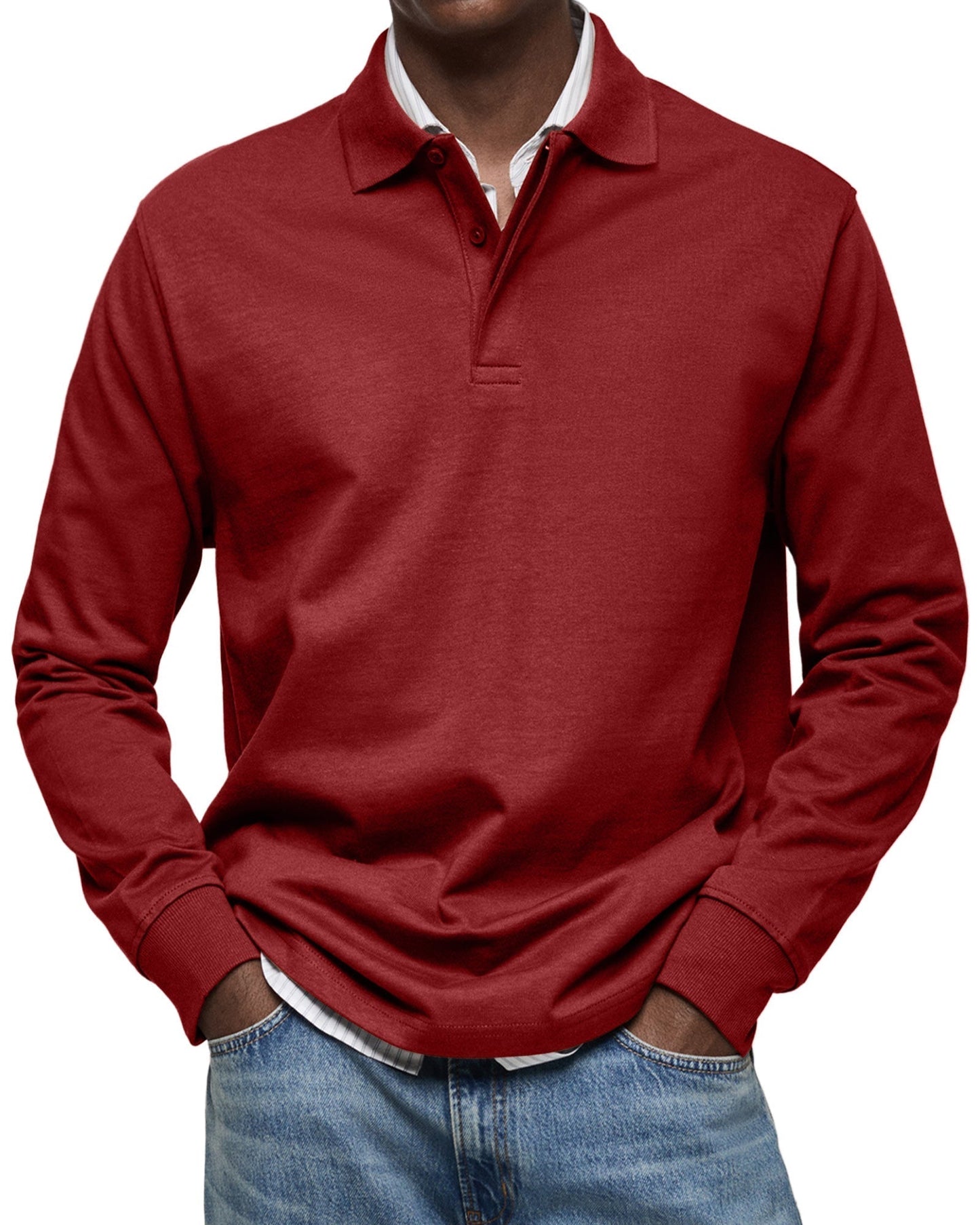 Men’s Casual Long Sleeve Polo
