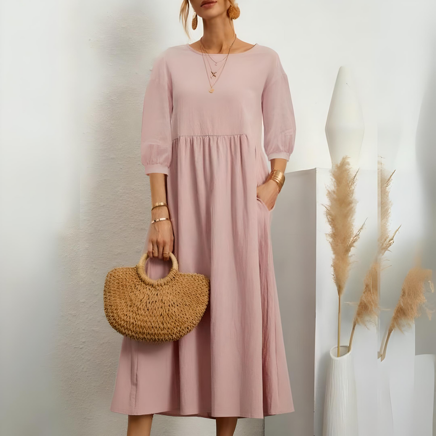 Cotton-Linen Timeless Maxi Dress