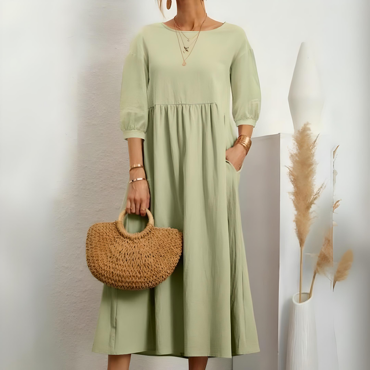 Cotton-Linen Timeless Maxi Dress
