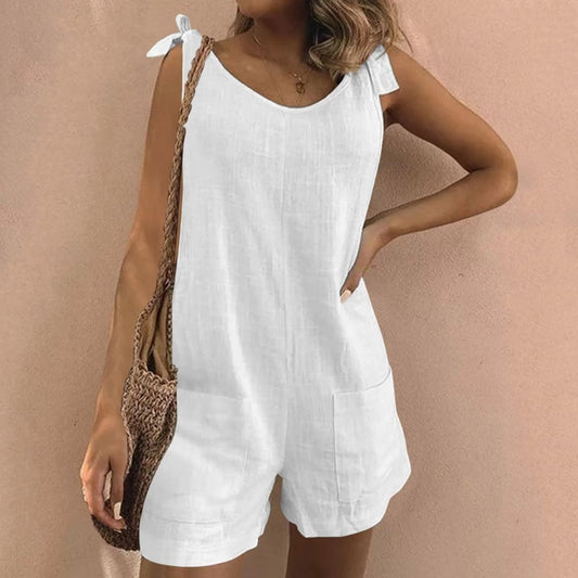 Tie Shoulder Pocket Playsuit
