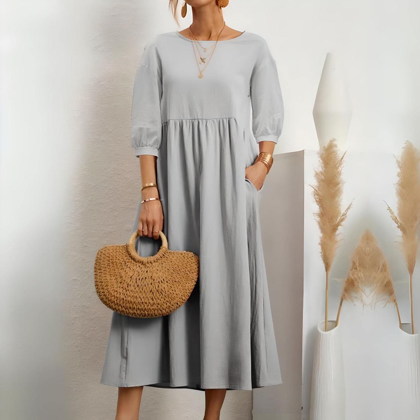 Cotton-Linen Timeless Maxi Dress