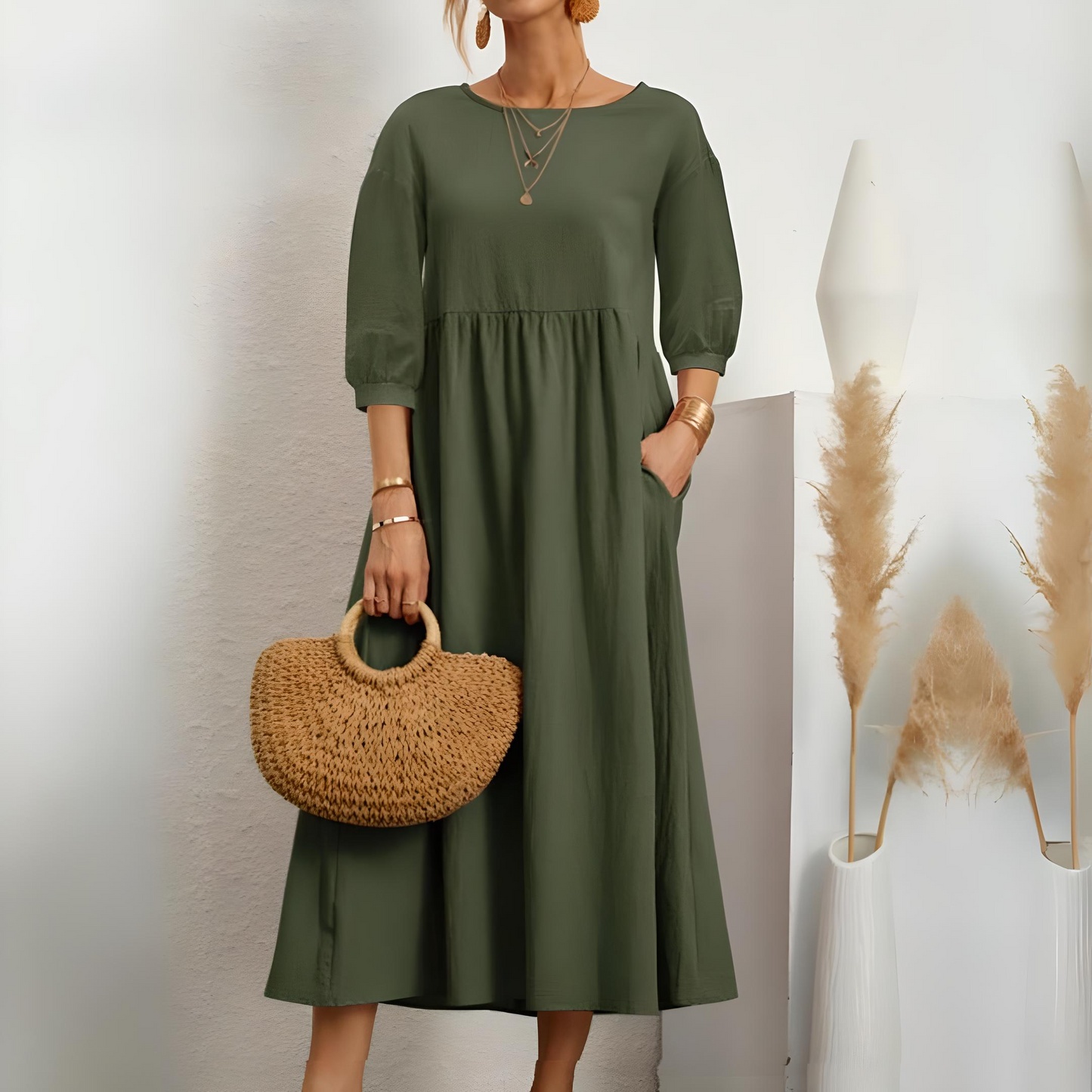 Cotton-Linen Timeless Maxi Dress