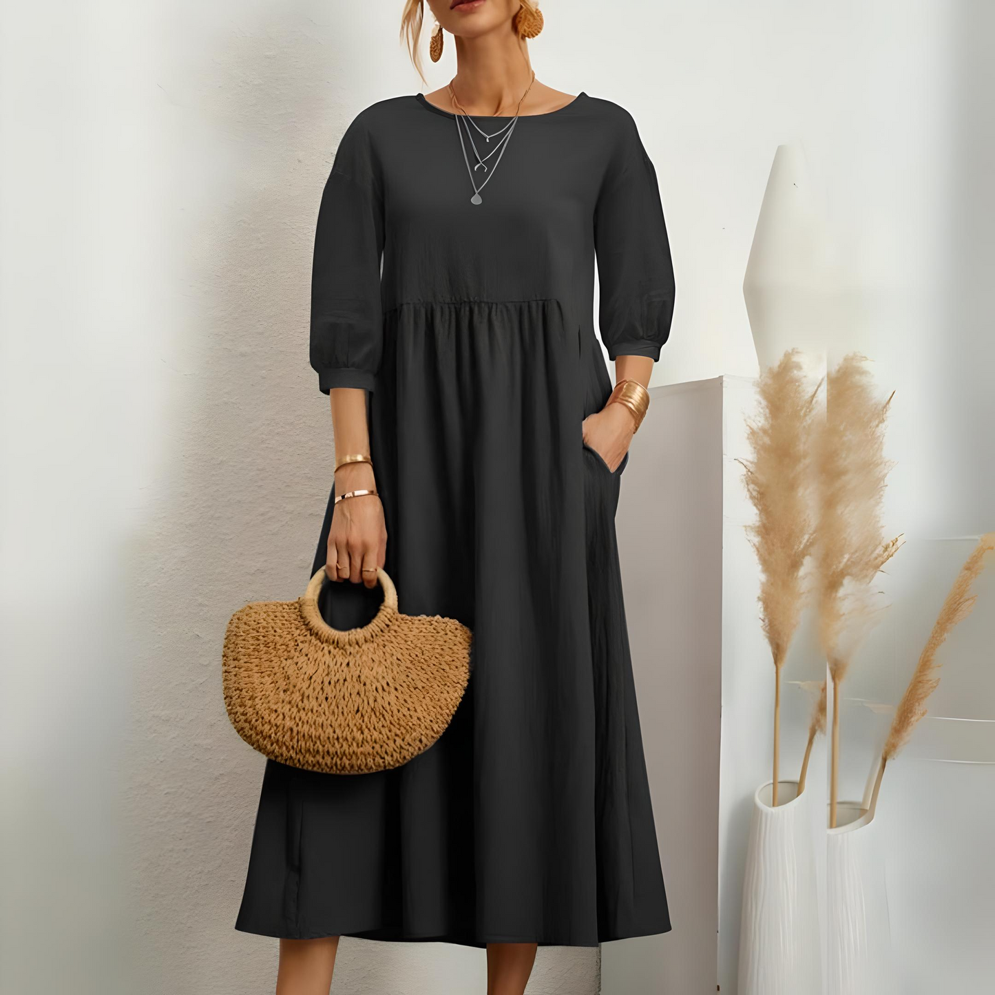 Cotton-Linen Timeless Maxi Dress