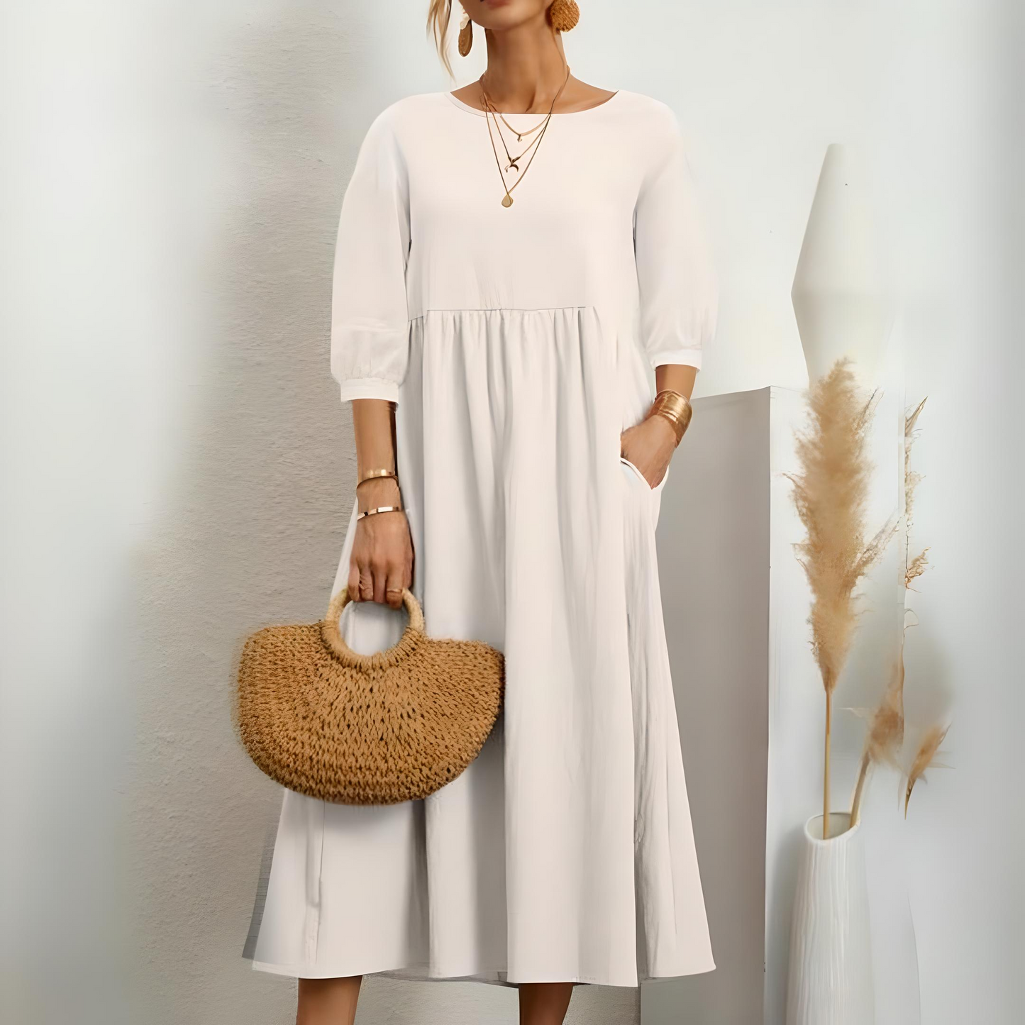 Cotton-Linen Timeless Maxi Dress