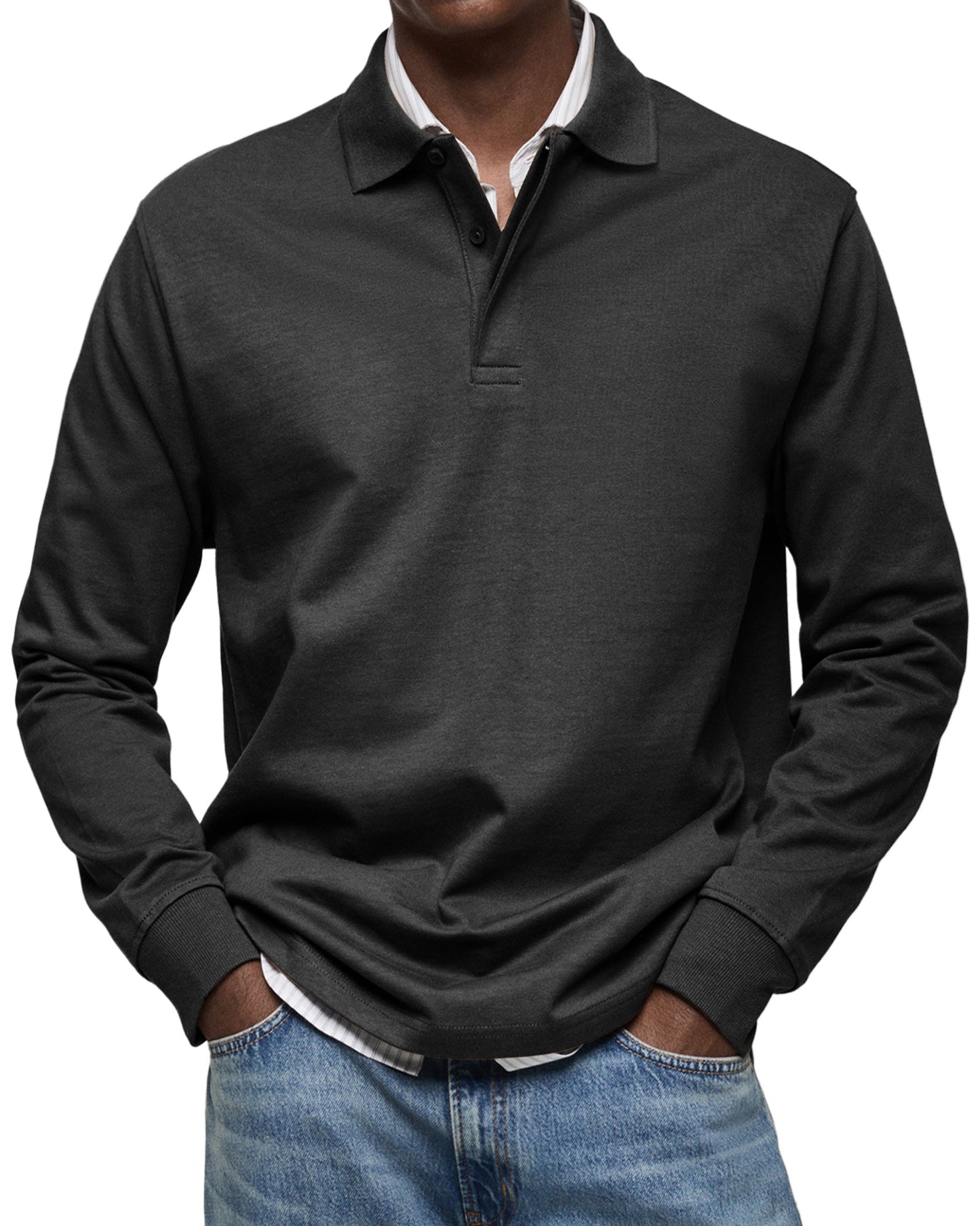 Men’s Casual Long Sleeve Polo