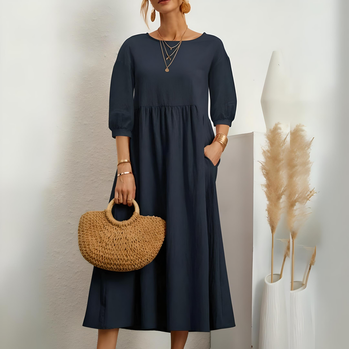 Cotton-Linen Timeless Maxi Dress