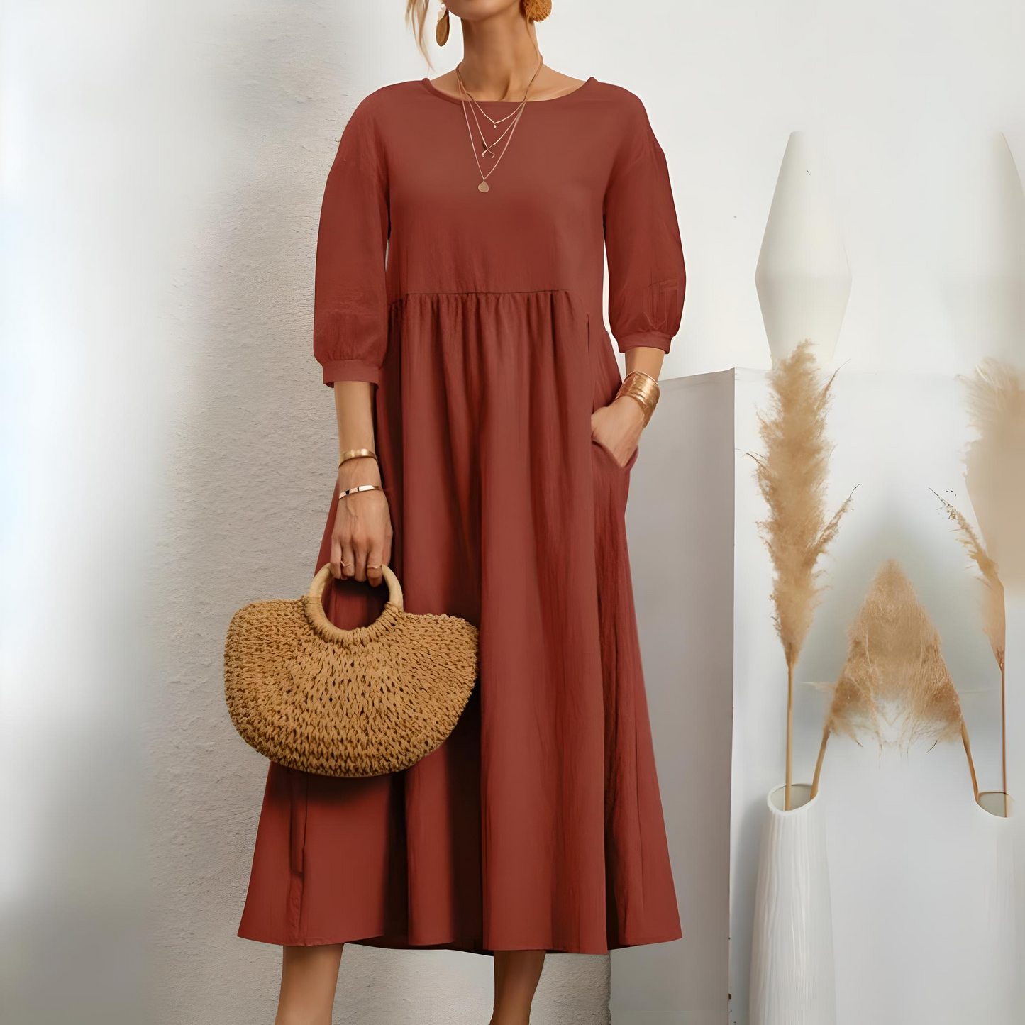 Cotton-Linen Timeless Maxi Dress