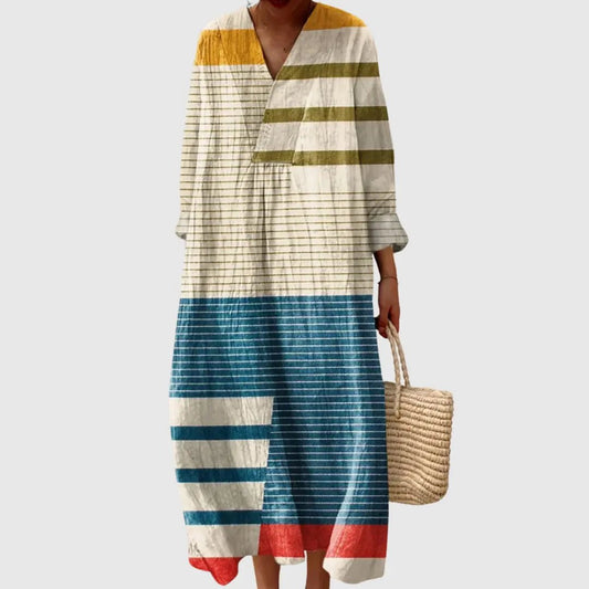 Coastal Stripe Patchwork Dress