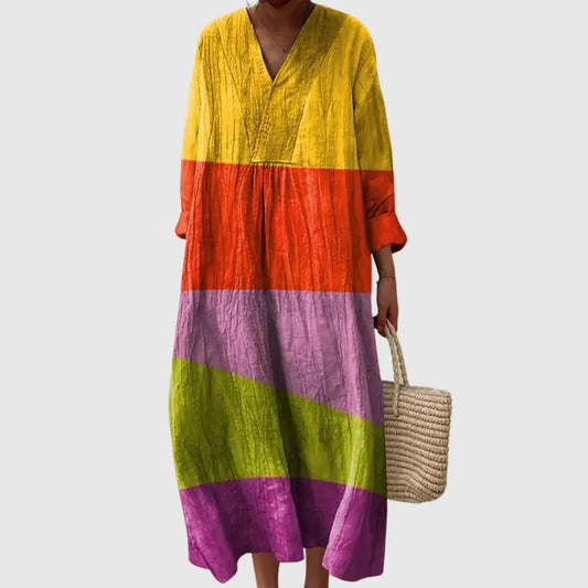 Sunset Stripe Oversized Maxi Dress