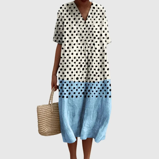 Polka Dot Dip-Dye Midi Dress