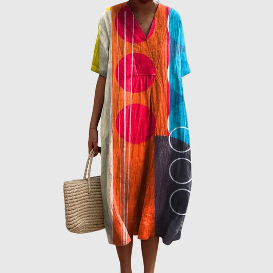Abstract Radiance Midi Dress