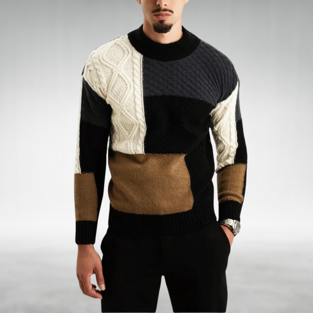 Men’s Patchwork Knit Jumper
