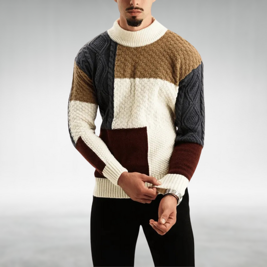 Men’s Patchwork Knit Jumper