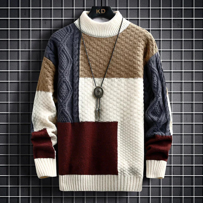 Men’s Patchwork Knit Jumper