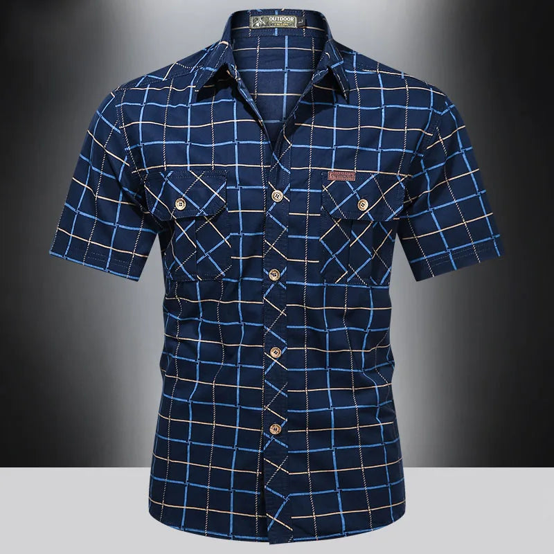 Premium Short Sleeve Checked Shirt