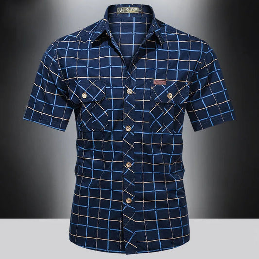 Premium Short Sleeve Checked Shirt