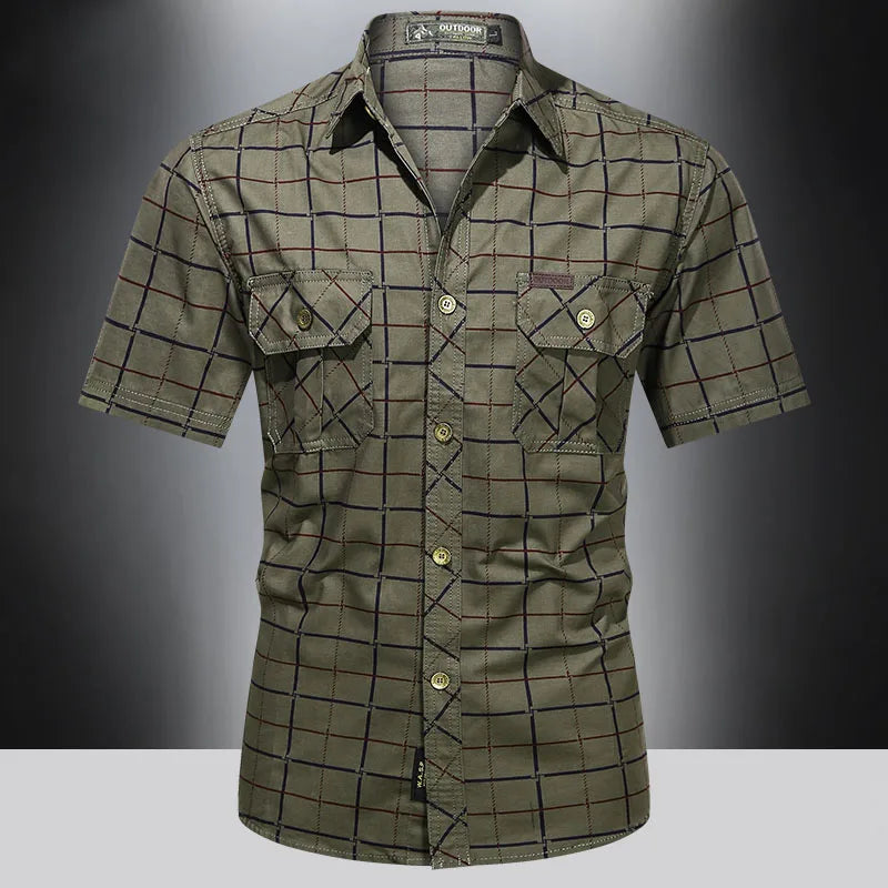 Premium Short Sleeve Checked Shirt