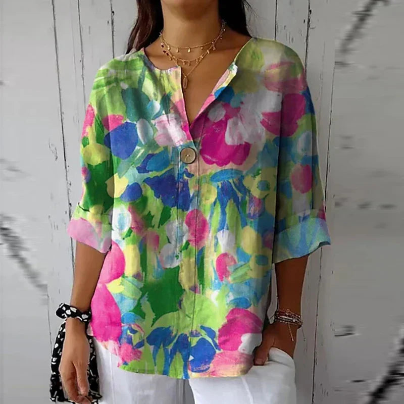 Casual Blouse with Floral Print