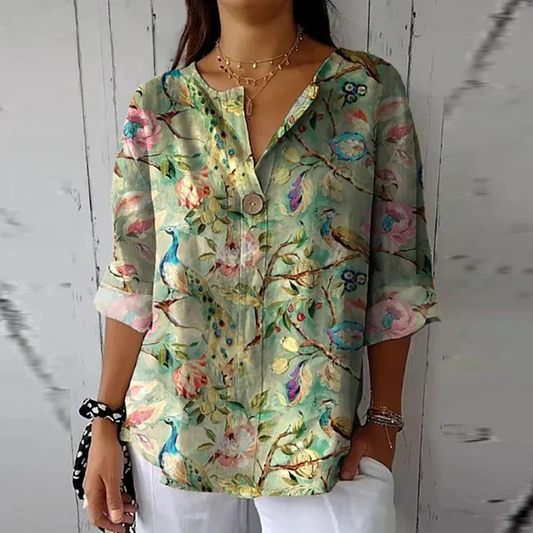 Casual Blouse with Floral Print