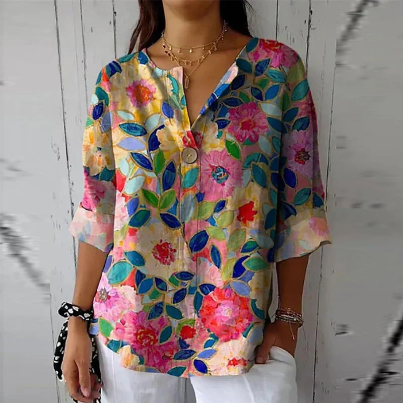 Casual Blouse with Floral Print