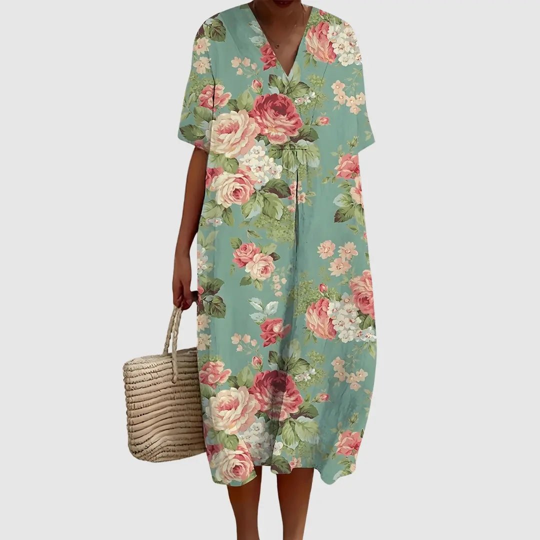Vintage Bloom Midi Dress