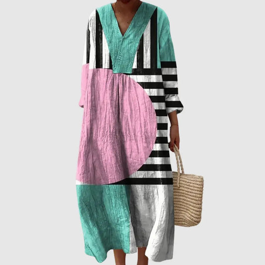 Geo Pop Colourblock Maxi Dress