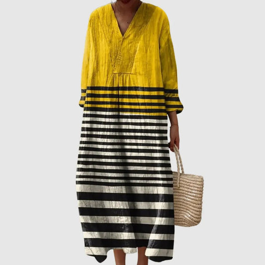 Sunshine Stripe Relaxed Midi Dress