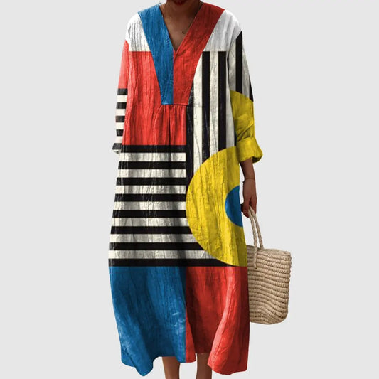 Retro Pop Art Colourblock Dress