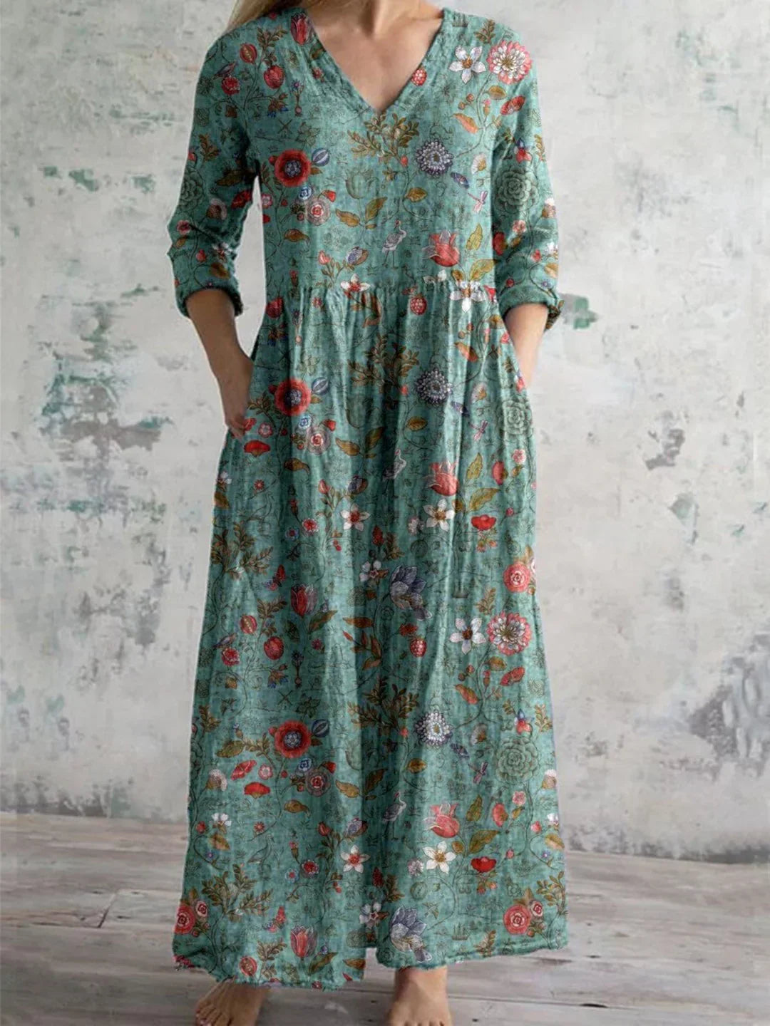 Classic Summer Evening Floral Print Dress