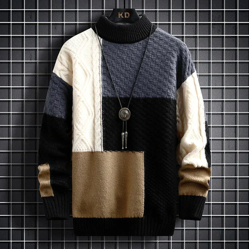 Men’s Patchwork Knit Jumper