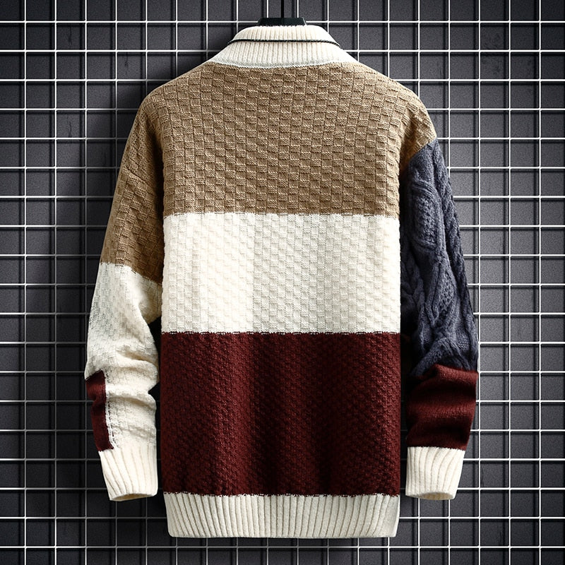 Men’s Patchwork Knit Jumper