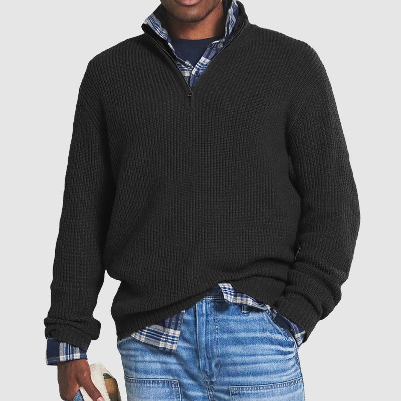 Structured Quarter-Zip Knit Jumper