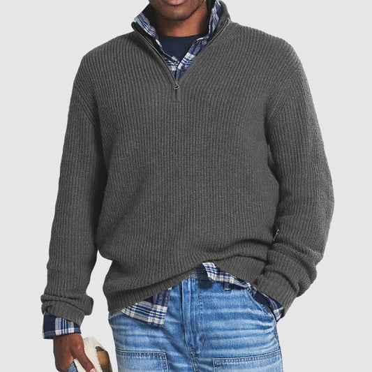 Structured Quarter-Zip Knit Jumper