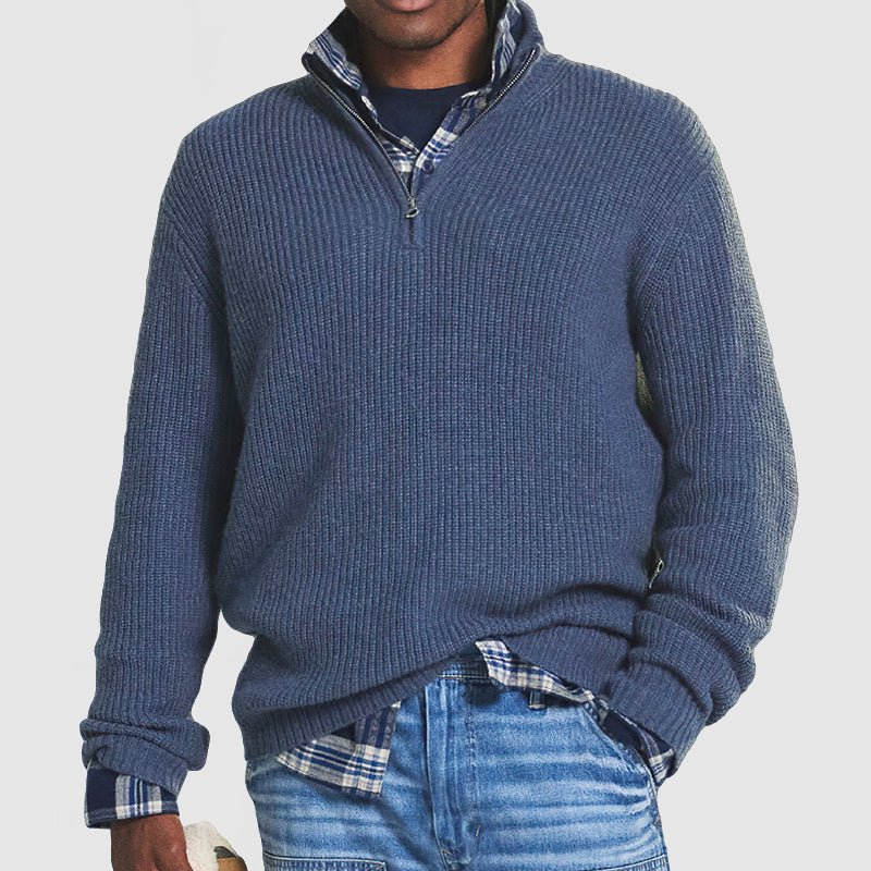 Structured Quarter-Zip Knit Jumper